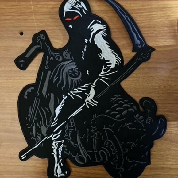 Biker Reaper huge embroidered patch that is very unique - Picture 1 of 3